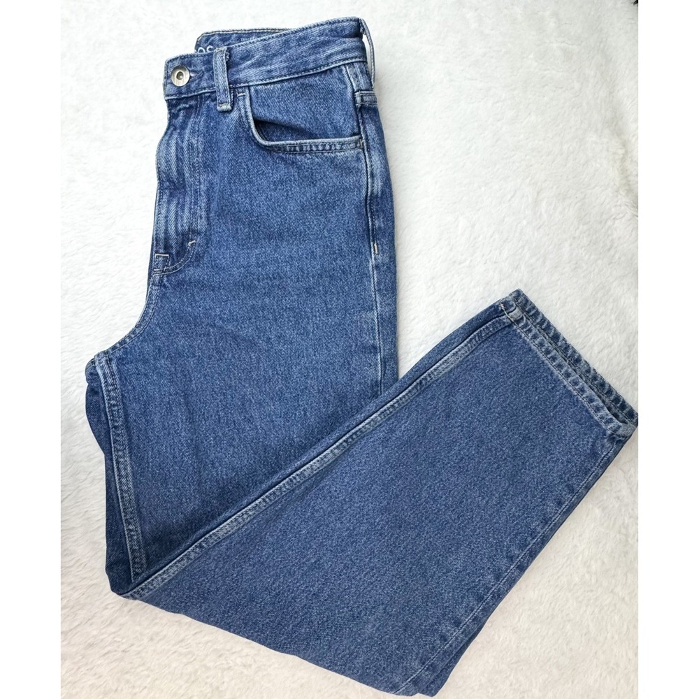 COS Jeans Womens 25 Barrel Tapered High Rise Ankle 100% Cotton Blue Denim EUC - Picture 3 of 12